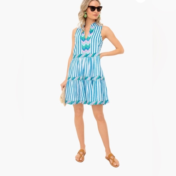 Tuckernuck Oliphant Yoke Dress in Playa Blue Size Small - Picture 3 of 12